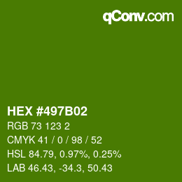 Color code: HEX #497B02 | qconv.com