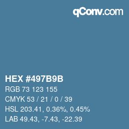 Color code: HEX #497B9B | qconv.com