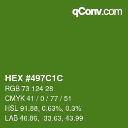 Color code: HEX #497C1C | qconv.com