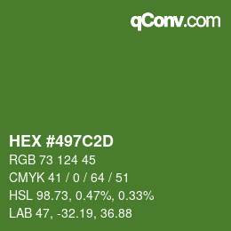 颜色代码: HEX #497C2D | qconv.com
