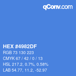 Color code: HEX #4982DF | qconv.com