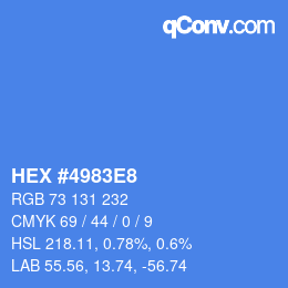 Color code: HEX #4983E8 | qconv.com