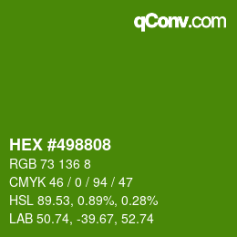 Farbcode: HEX #498808 | qconv.com