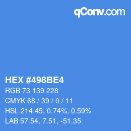 颜色代码: HEX #498BE4 | qconv.com