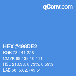Farbcode: HEX #498DE2 | qconv.com