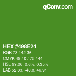 颜色代码: HEX #498E24 | qconv.com
