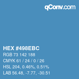 Farbcode: HEX #498EBC | qconv.com