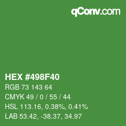 Color code: HEX #498F40 | qconv.com