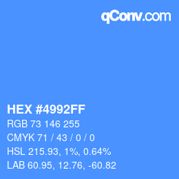 Color code: HEX #4992FF | qconv.com