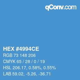 Color code: HEX #4994CE | qconv.com