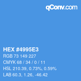 Color code: HEX #4995E3 | qconv.com