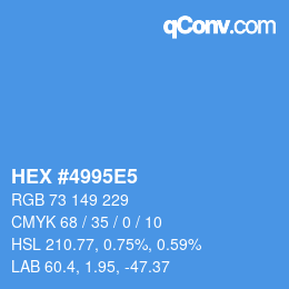 颜色代码: HEX #4995E5 | qconv.com