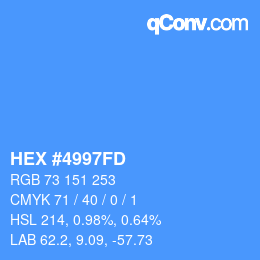 カラーコード: HEX #4997FD | qconv.com