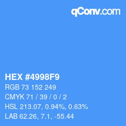 Color code: HEX #4998F9 | qconv.com