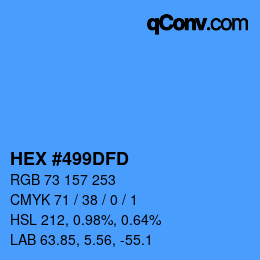 颜色代码: HEX #499DFD | qconv.com