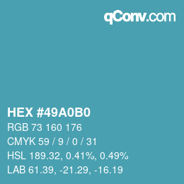 Color code: HEX #49A0B0 | qconv.com