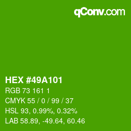 Color code: HEX #49A101 | qconv.com