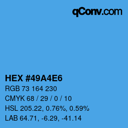 颜色代码: HEX #49A4E6 | qconv.com