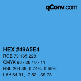 Color code: HEX #49A5E4 | qconv.com