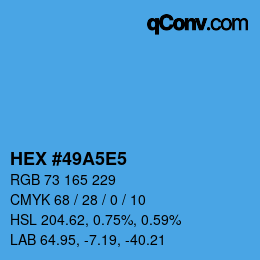 Color code: HEX #49A5E5 | qconv.com