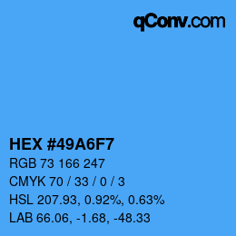 Farbcode: HEX #49A6F7 | qconv.com