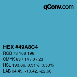 Color code: HEX #49A8C4 | qconv.com