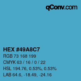 Color code: HEX #49A8C7 | qconv.com