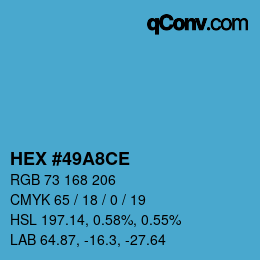Color code: HEX #49A8CE | qconv.com