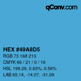 颜色代码: HEX #49A8D5 | qconv.com