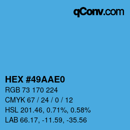 Color code: HEX #49AAE0 | qconv.com