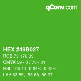 Color code: HEX #49B027 | qconv.com