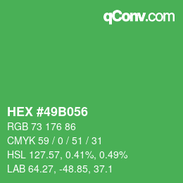 Color code: HEX #49B056 | qconv.com