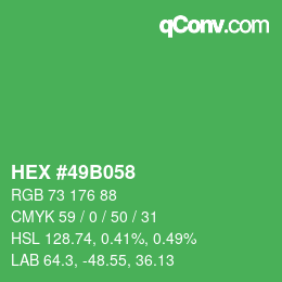 Color code: HEX #49B058 | qconv.com