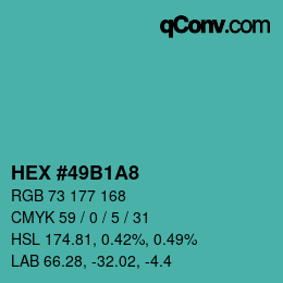 Color code: HEX #49B1A8 | qconv.com