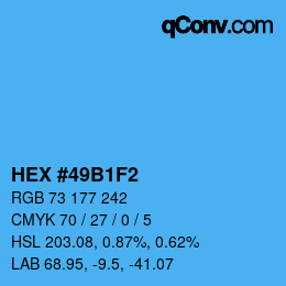 カラーコード: HEX #49B1F2 | qconv.com