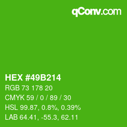 Color code: HEX #49B214 | qconv.com