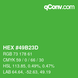 Color code: HEX #49B23D | qconv.com