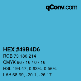 Color code: HEX #49B4D6 | qconv.com
