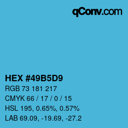 Color code: HEX #49B5D9 | qconv.com