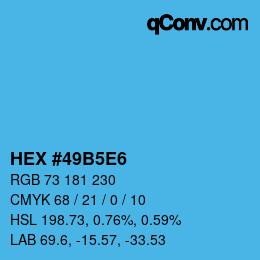 Farbcode: HEX #49B5E6 | qconv.com