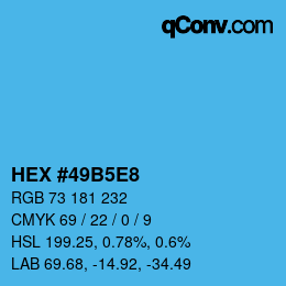 カラーコード: HEX #49B5E8 | qconv.com