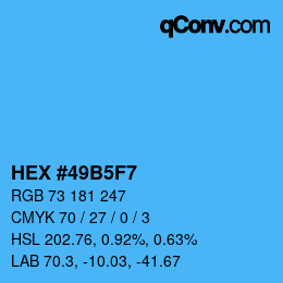 カラーコード: HEX #49B5F7 | qconv.com