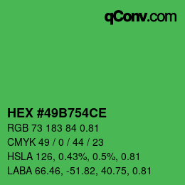 Código de color: HEX #49B754CE | qconv.com