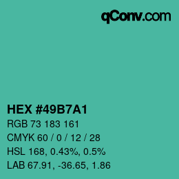 Color code: HEX #49B7A1 | qconv.com
