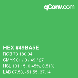 Farbcode: HEX #49BA5E | qconv.com