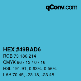 Color code: HEX #49BAD6 | qconv.com