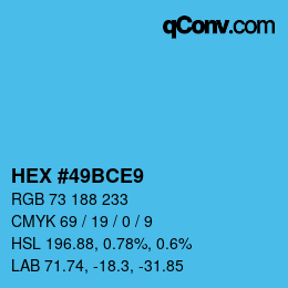 Color code: HEX #49BCE9 | qconv.com