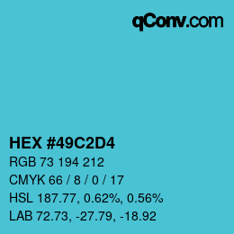 Color code: HEX #49C2D4 | qconv.com