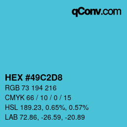 Color code: HEX #49C2D8 | qconv.com