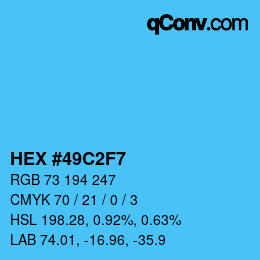 Color code: HEX #49C2F7 | qconv.com
